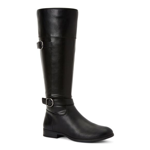 STYLE & COMPANY Womens Black Kezlin Round Toe Block Heel Riding Boot 5.5 M - Picture 1 of 4